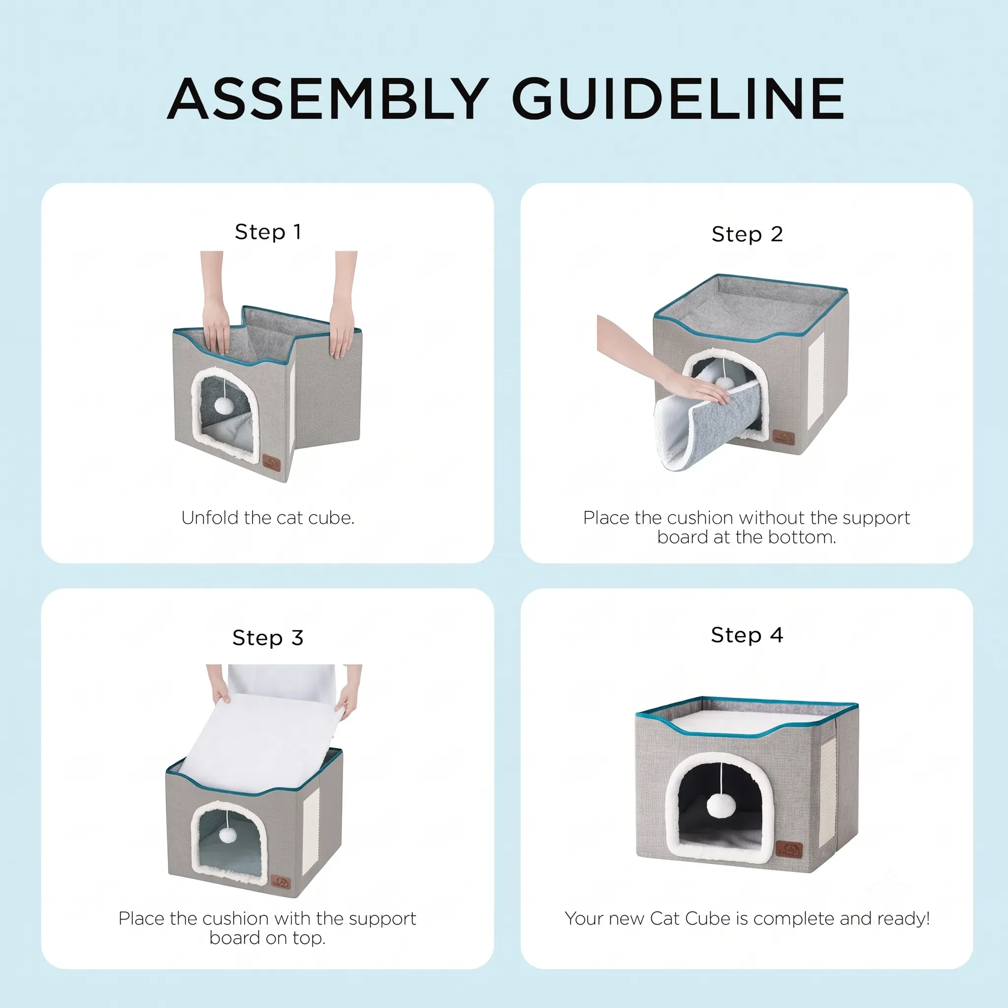 Bedsure Foldable Sherpa Cat Cube thumbnail