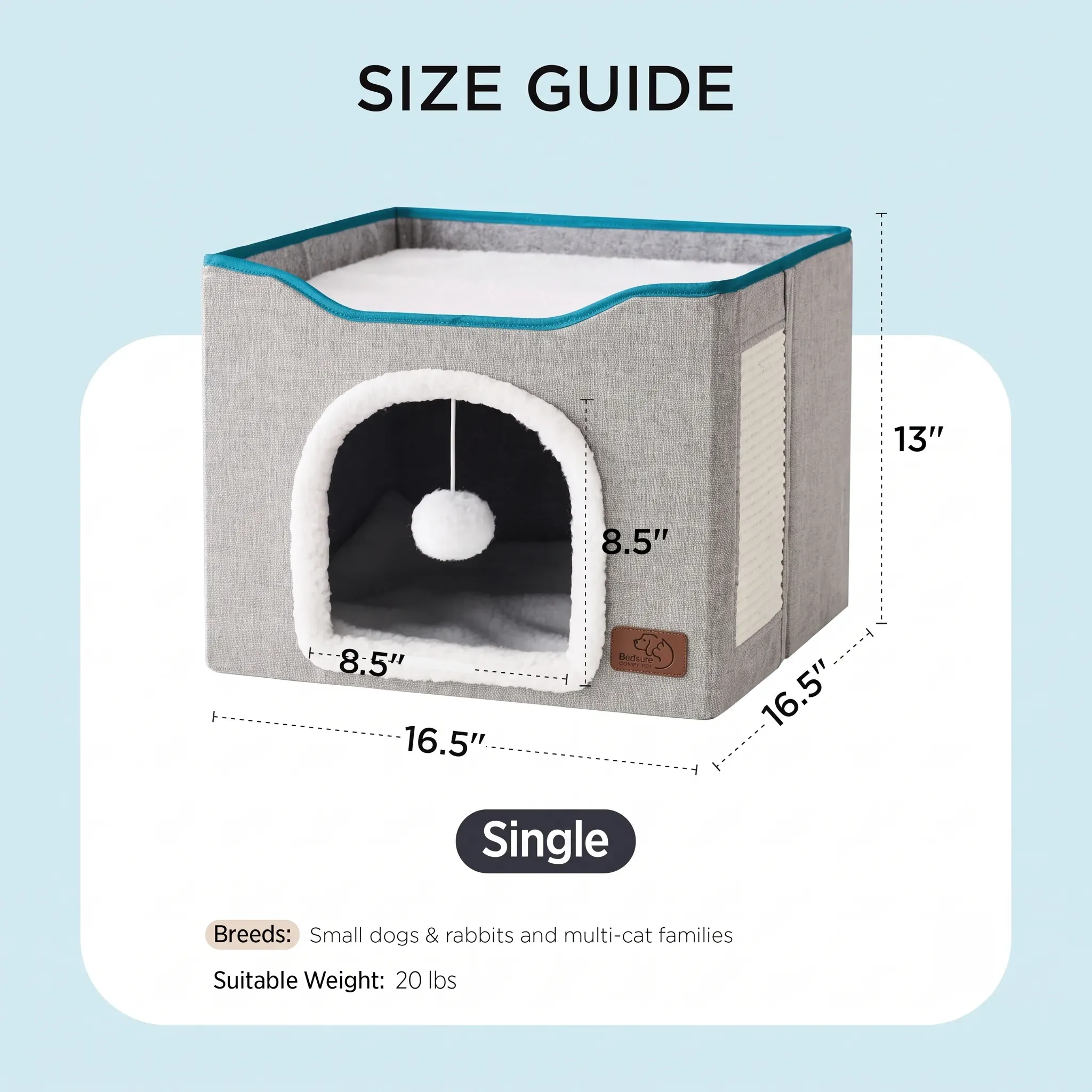 Bedsure Foldable Sherpa Cat Cube thumbnail