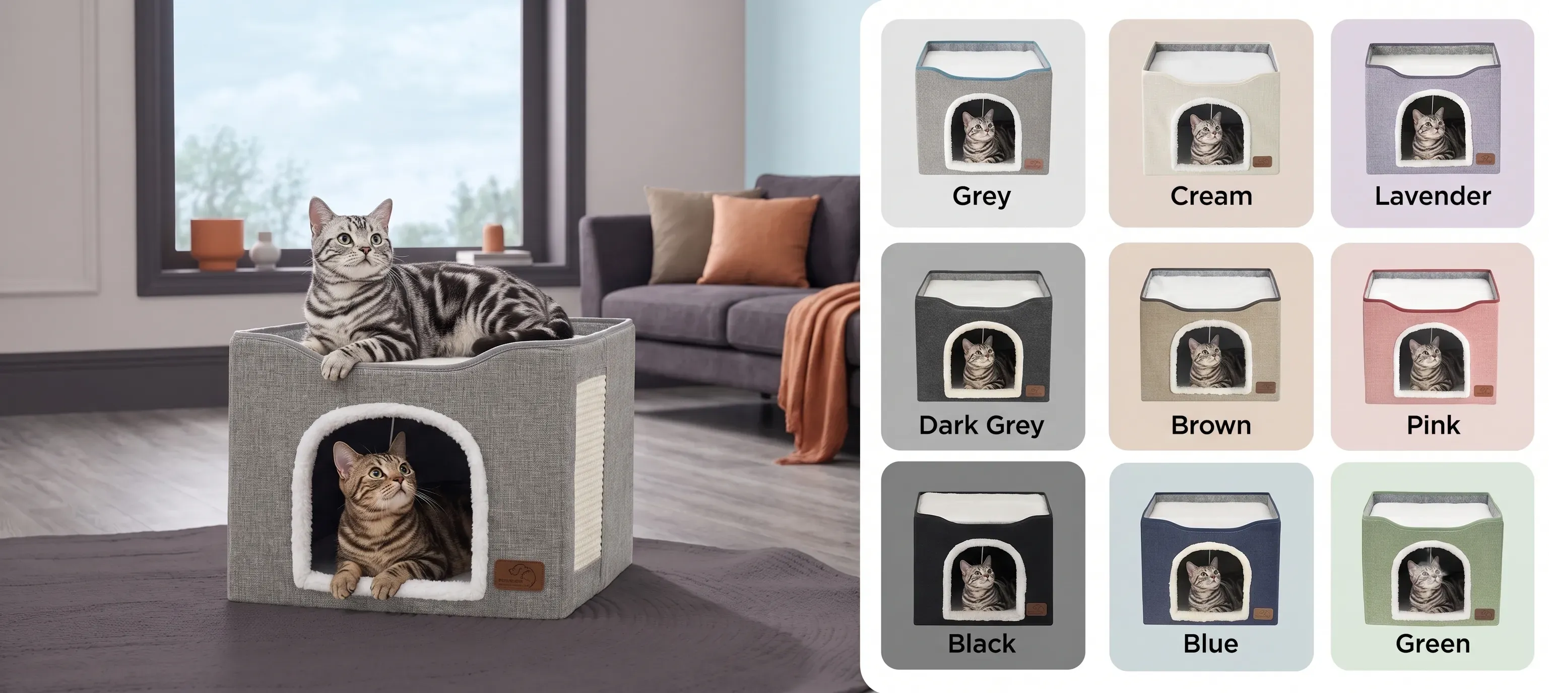 Bedsure Foldable Sherpa Cat Cube thumbnail